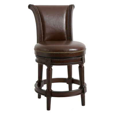 Traditional Bar Stools Bellacor, Brown Leather Swivel Bar Stools With Back