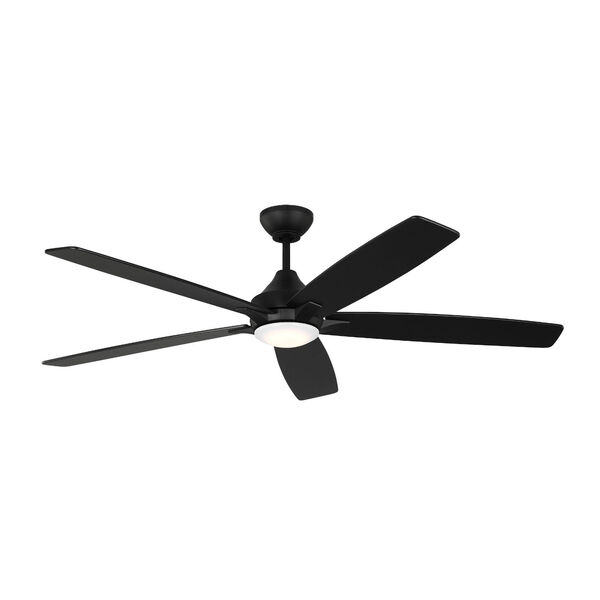 Lowden Midnight Black 60-Inch Indoor/Outdoor Integrated LED Ceiling Fan with Light Kit, Remote Control and Reversible Motor, image 1