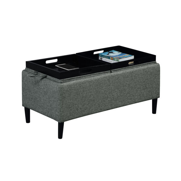 Designs4Comfort Fabric Magnolia Storage Ottoman with Reversible Trays, image 3