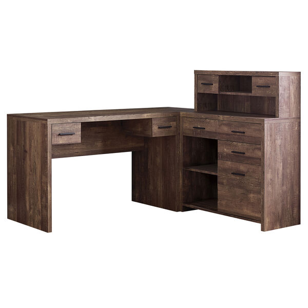Brown and Black 59-Inch Computer Desk, image 1