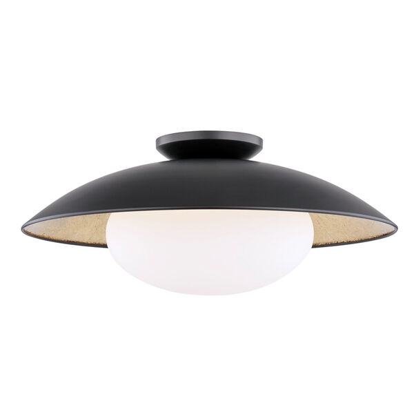 Cadence Black and Gold 21-Inch One-Light Semi-Flush Mount, image 1