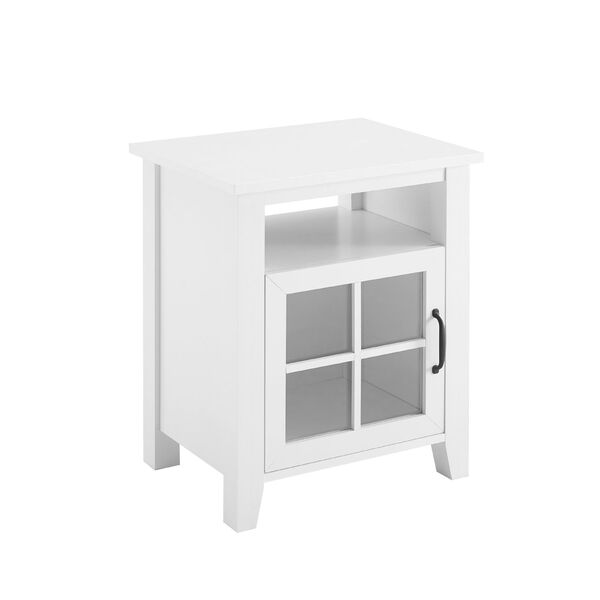 Simple Windowpane Glass Door Side Table with Open Cubby, image 5