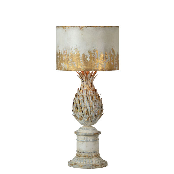 Antique White and Gold 30-Inch One-Light Table Lamp, image 1