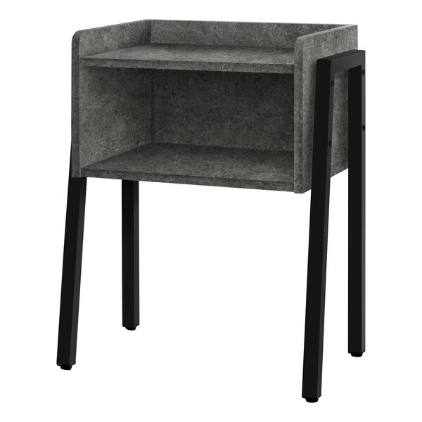 Dark Gray and Black End Table with Open Shelf, image 1