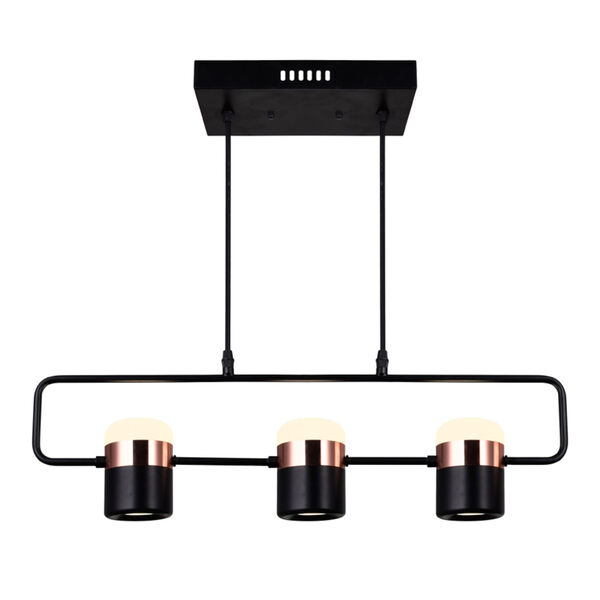 Moxie Black Three-Light LED Chandelier, image 1