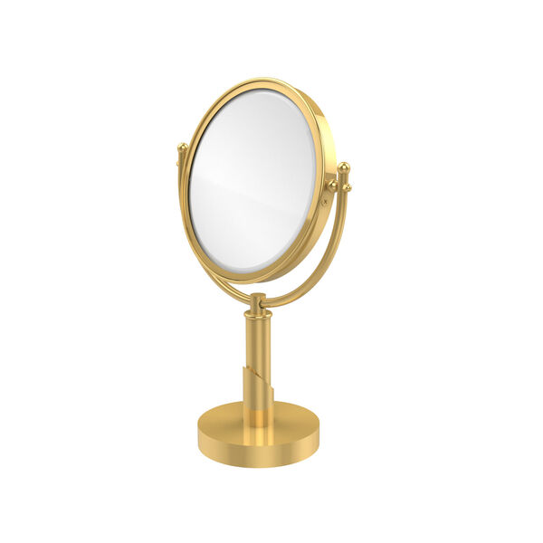 Soho Collection 8 Inch Vanity Top Make-Up Mirror 5X Magnification, Polished Brass, image 1
