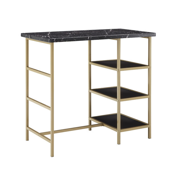 Rosa Gold Three-Piece Counter Height Table Set with Marble Top, image 3
