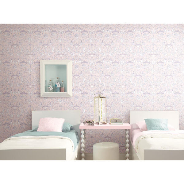 A Perfect World Pearl and Pink Ballet Toile Wallpaper - SAMPLE SWATCH ONLY, image 5