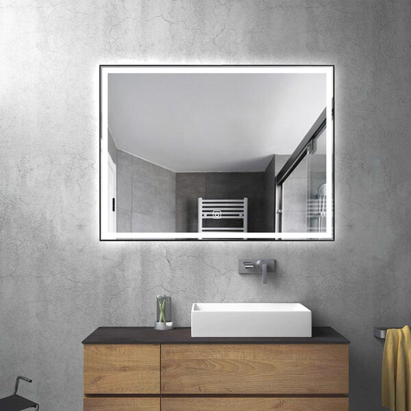 Vanta Black 24 x 32-Inch Rectangular Framed LED Bathroom Mirror, image 4