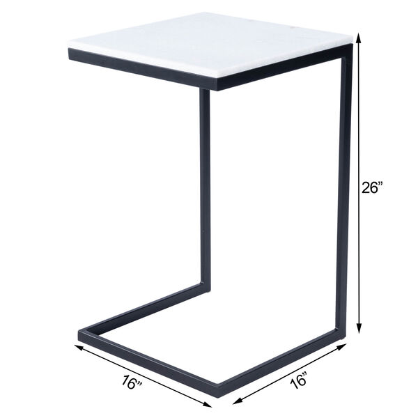 Lawler Black Metal and Marble End Table, image 12