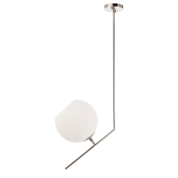 Ryland Chrome One-Light Pendant with Frosted White Glass, image 3