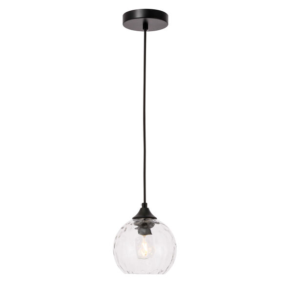 Cashel Black Six-Inch One-Light Mini Pendant with Clear Glass, image 1