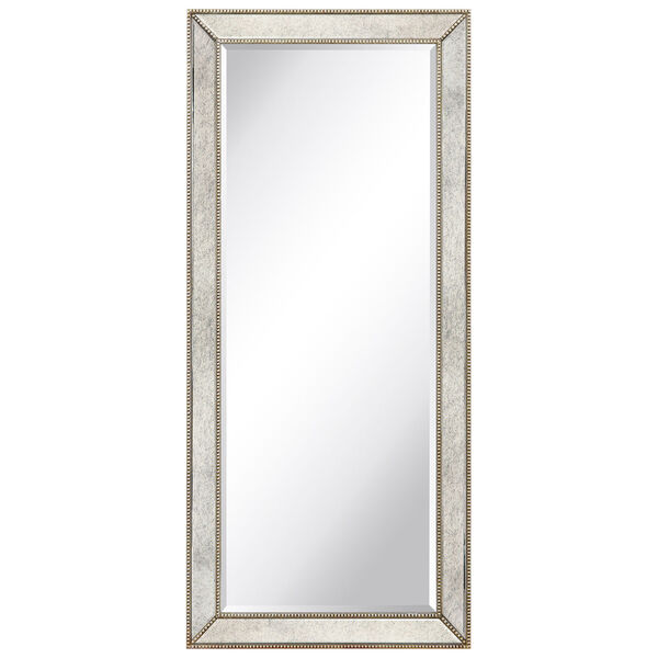 Champagne Bead Silver 54 x 24-Inch Beveled Rectangle Wall Mirror, image 3