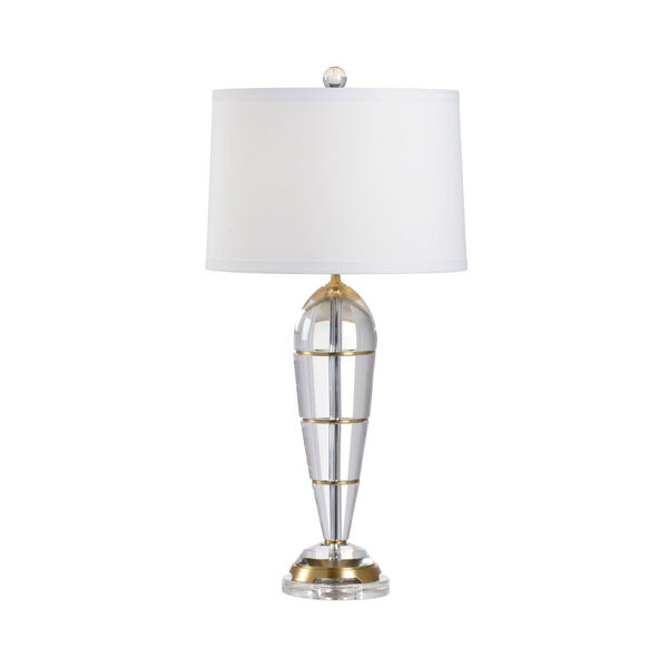 Peninsula Clear and Antique Brass Table Lamp, image 1