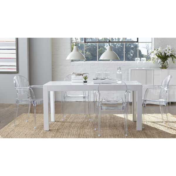 Adara White Rectangle Dining Table, image 2