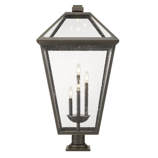 Talbot Four-Light Outdoor Pier Mounted Fixture with Seedy Shade, image 2