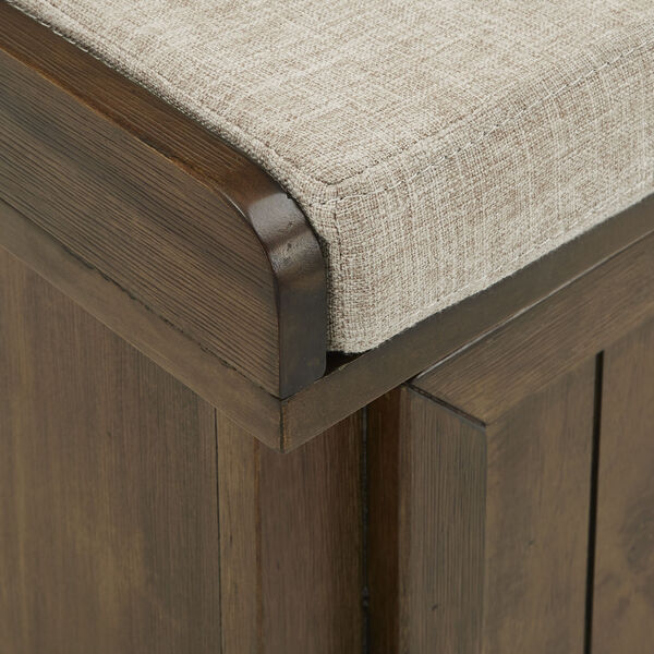 Potter Brown Storage Bench with Linen Seat Cushion, image 5