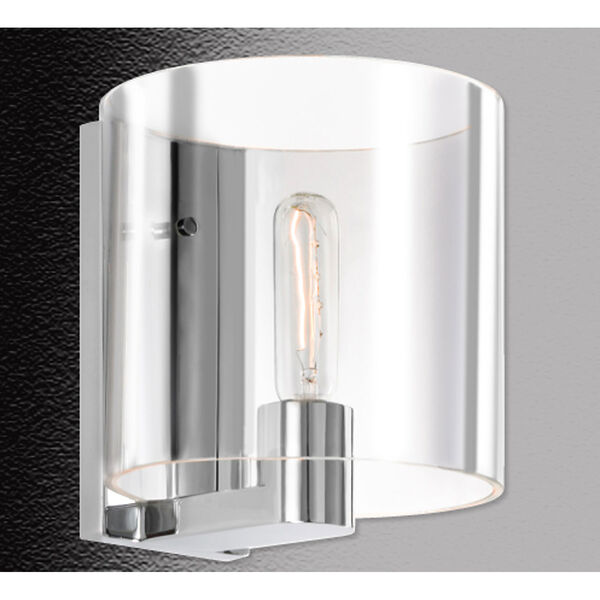 Delano One-Light - Polished Chrome with Clear Glass - Wall Sconce, image 4