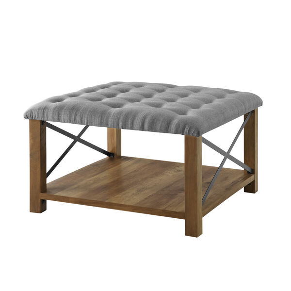 Gray 30-Inch Tufted Ottoman, image 4