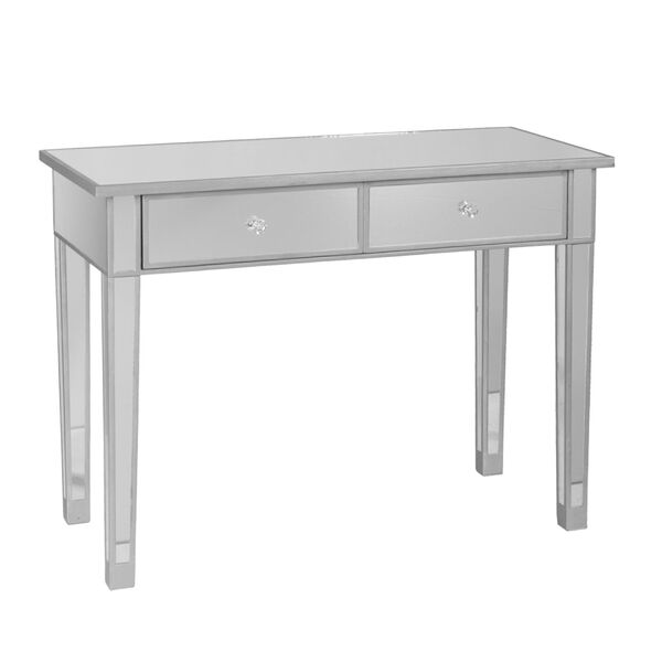 Silver 2 Drawer Mirage Mirrored Console Table, image 4