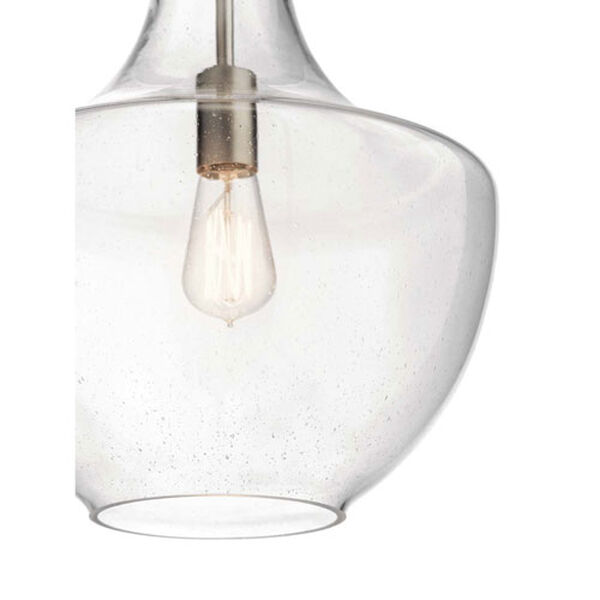 Nicholson Brushed Nickel One-Light Pendant with Clear Seeded Glass, image 3