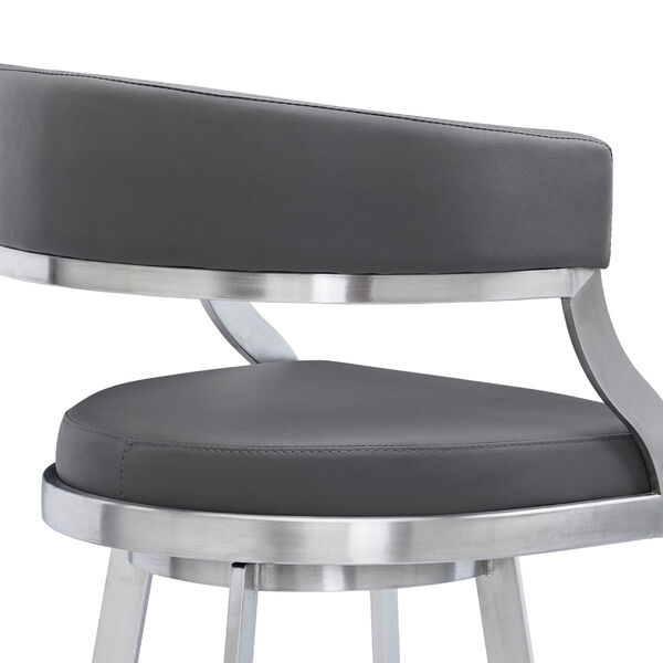 Saturn Gray and Stainless Steel Counter Stool, image 5