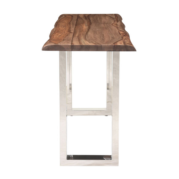 Brownstone Brown and Chrome Console Table, image 3