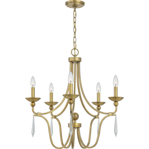 Joules Aged Brass Five-Light Chandelier, image 3