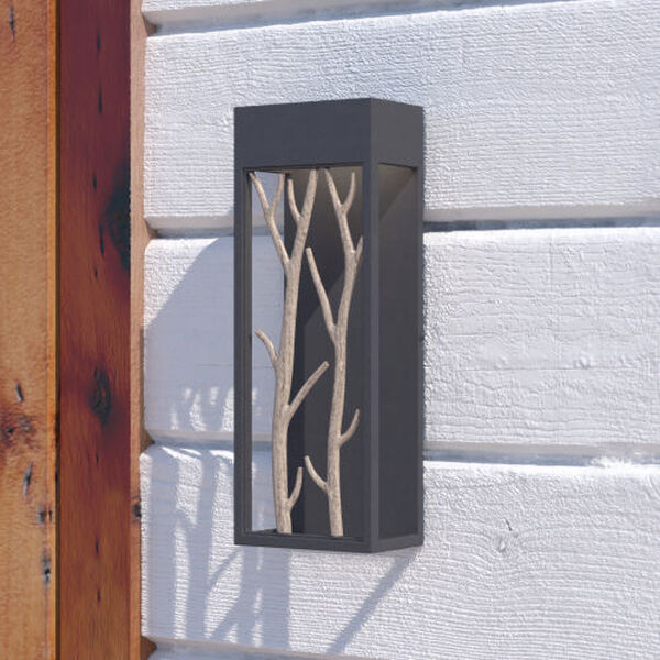 Ocala Textured Black and Natural ADA LED Outdoor Wall Sconce, image 8