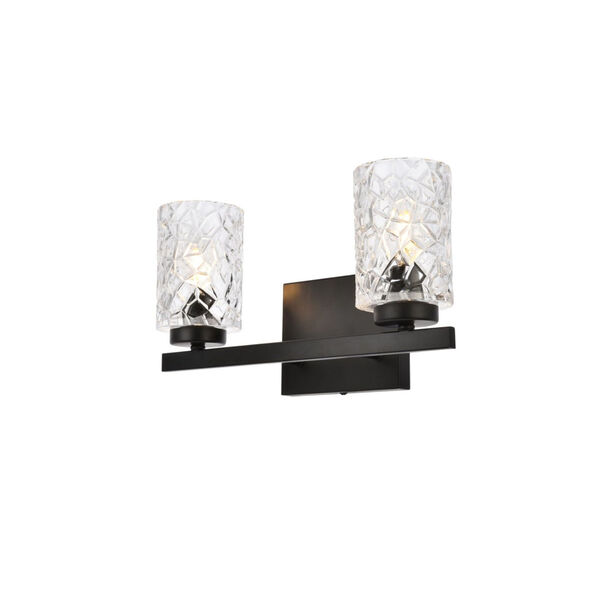 Cassie Black and Clear Shade Two-Light Bath Vanity, image 3