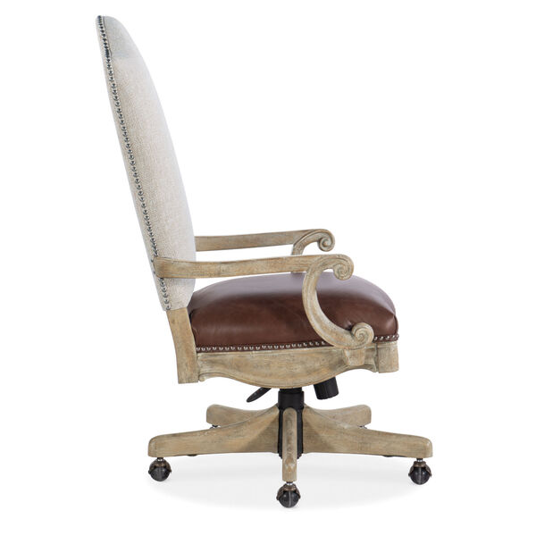 Castella Brown and Beige Tilt Swivel Chair, image 3