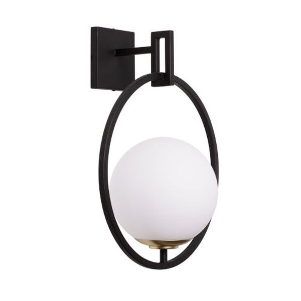 Stopwatch Matte Black French Gold 18-Inch One-Light Wall Sconce, image 4