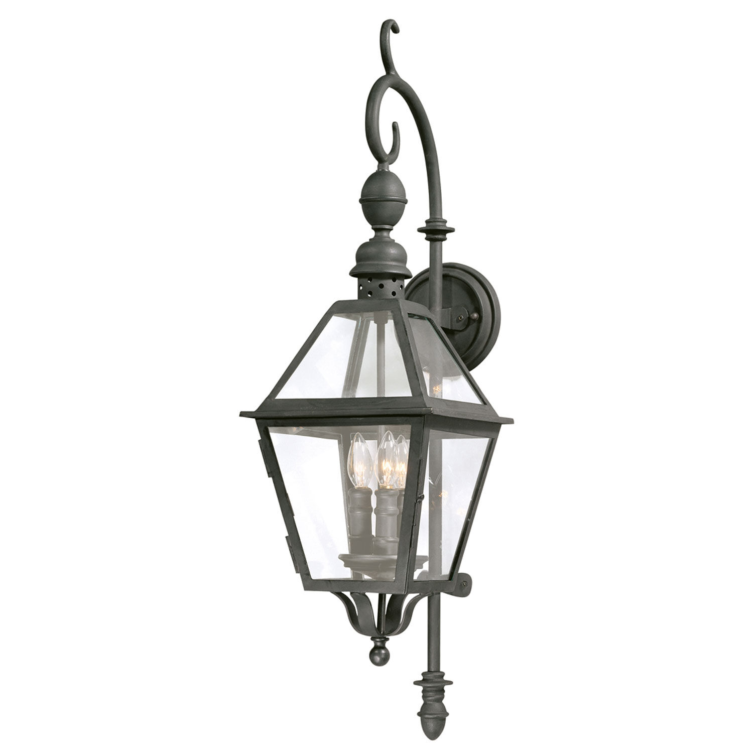 One Light Outdoor Wall Lantren Troy Lighting BCD8970NB Dover Natural Bronze Finish with Clear Seeded Glass