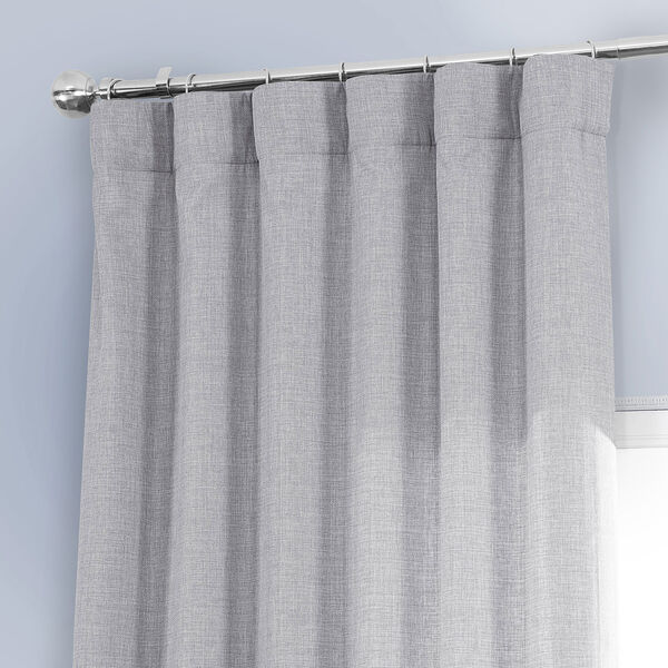 Portrait Gray Italian Faux Linen Single Panel Curtain, image 2