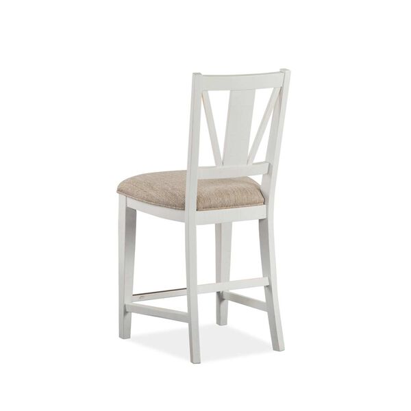 Heron Cove Aged Pewter Wood Counter Chair with Upholstered Seat, image 2