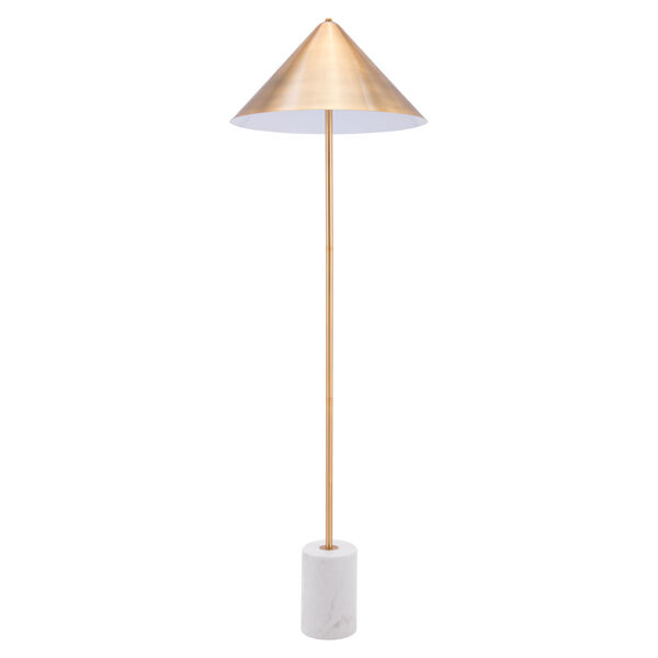 Bianca Brass and White Two-Light Floor Lamp, image 5