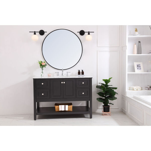 Collier Black 15-Inch One-Light Bath Vanity with Frosted White Glass, image 2
