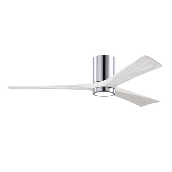 Irene-3HLK Polished Chrome and Matte White 60-Inch Ceiling Fan with LED Light Kit, image 1
