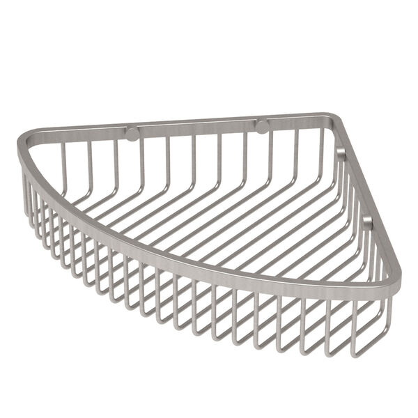 Satin Nickel Corner Shower Basket, image 1
