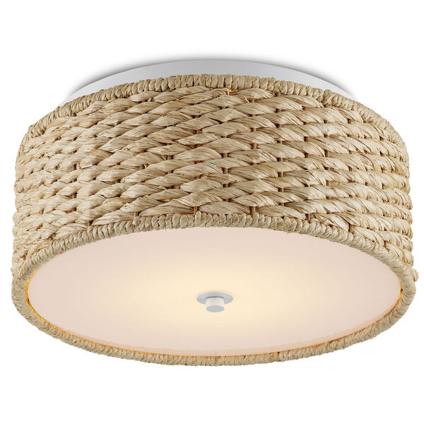 Colchester Sugar White and Natural One-Light Integrated LED Flush Mount, image 3