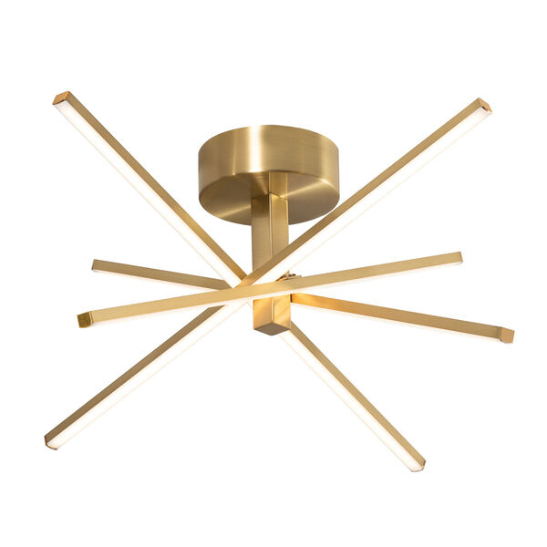 Jaxx Satin Brass Four-Light LED Semi Flush Mount, image 1