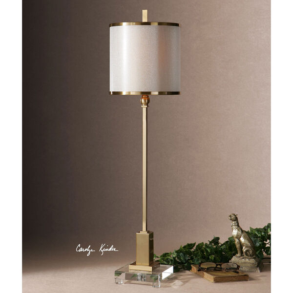 Villena Brush Brass One-Light Buffet Lamp, image 2