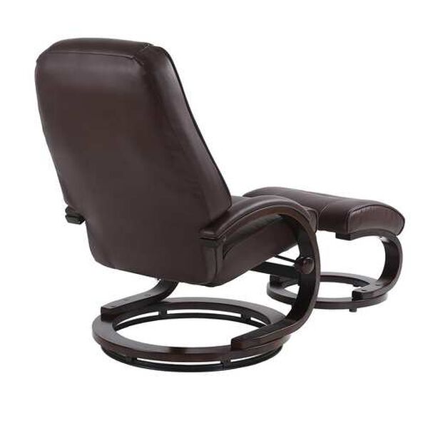 Sundsvall Brown and Chocolate Air Leather Recliner with Ottoman, Set of 2, image 5