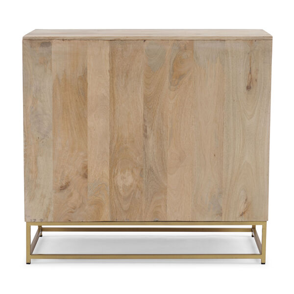 Kristin Natural and Gold Two-Sliding Door cabinet, image 6