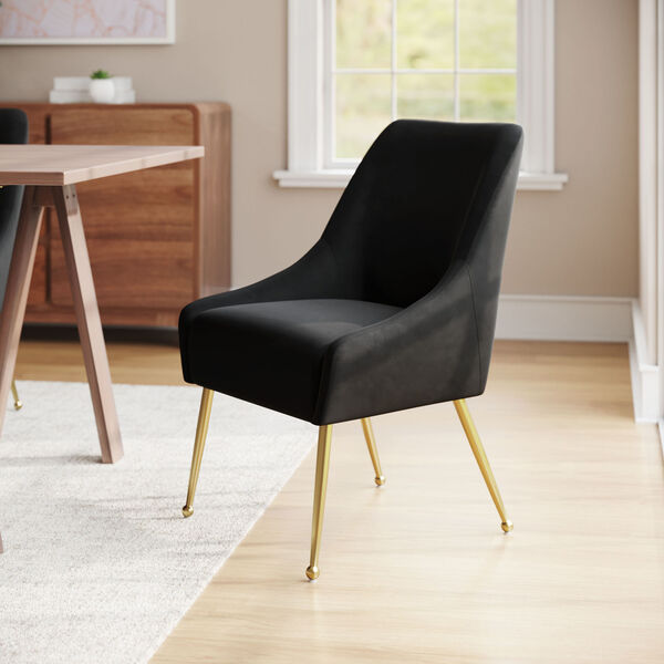 Madelaine Black and Gold Dining Chair, image 2