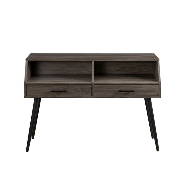 Nora Contemporary Slate Grey Two-Drawer Entry Table, image 2