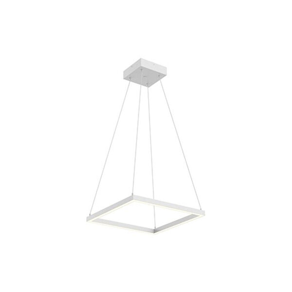 Piazza White 18-Inch Square LED Chandelier, image 1