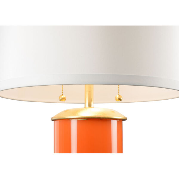 Savannah Orange, Gold and White Two-Light Table Lamp, image 2