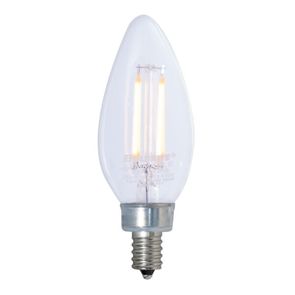 Pack of 4 Clear LED Filament B11 40 Watt Equivalent Candelabra Base Soft White 300 Lumens Light Bulbs, image 1