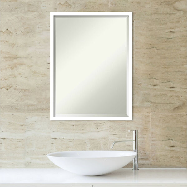 Svelte White 19W X 25H-Inch Bathroom Vanity Wall Mirror, image 5